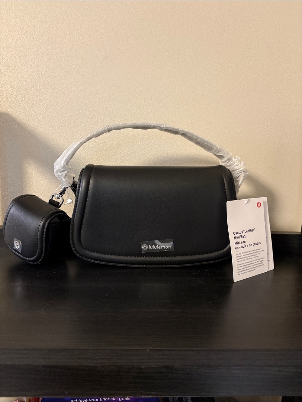 lululemon athletica Black Cactus Leather Mini Bag